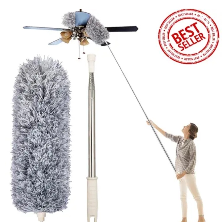 Microfiber feather duster bendable fan cleaner